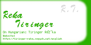 reka tiringer business card